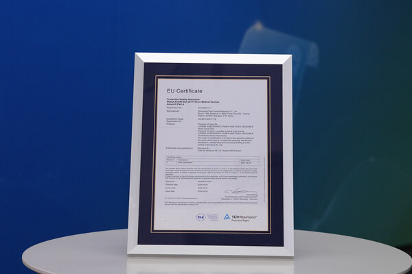 T&Uuml;V萊茵為Fanta Dental根管銼產(chǎn)品頒發(fā)MDR公告機(jī)構(gòu)證書