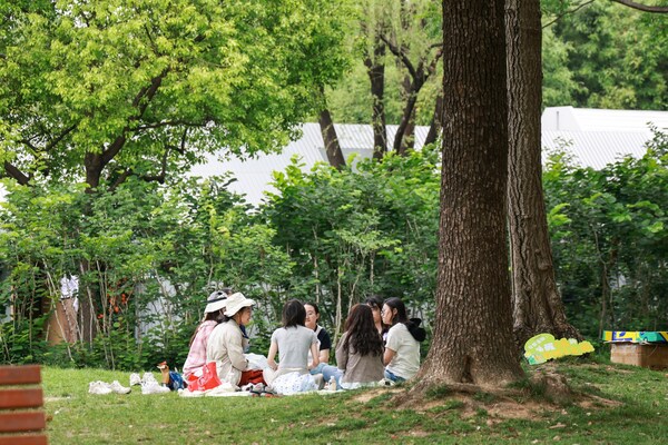 上海場"一日輕戶外"活動現(xiàn)場，參與者在大自然中展開一系列趣味互動