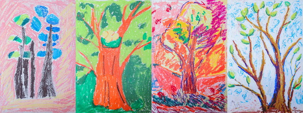 學員與志愿者共創(chuàng)的春夏秋冬“生命之樹”